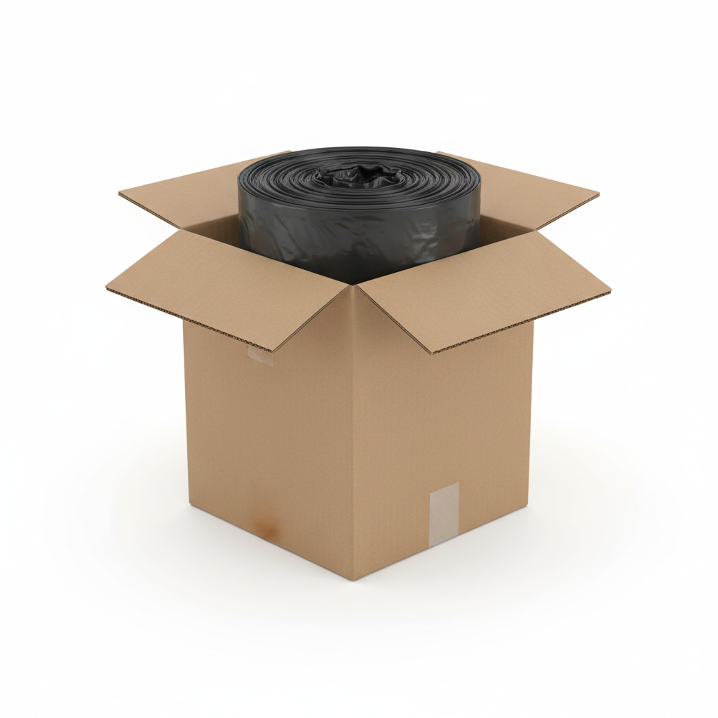 Heavy-duty black garbage bags main product image