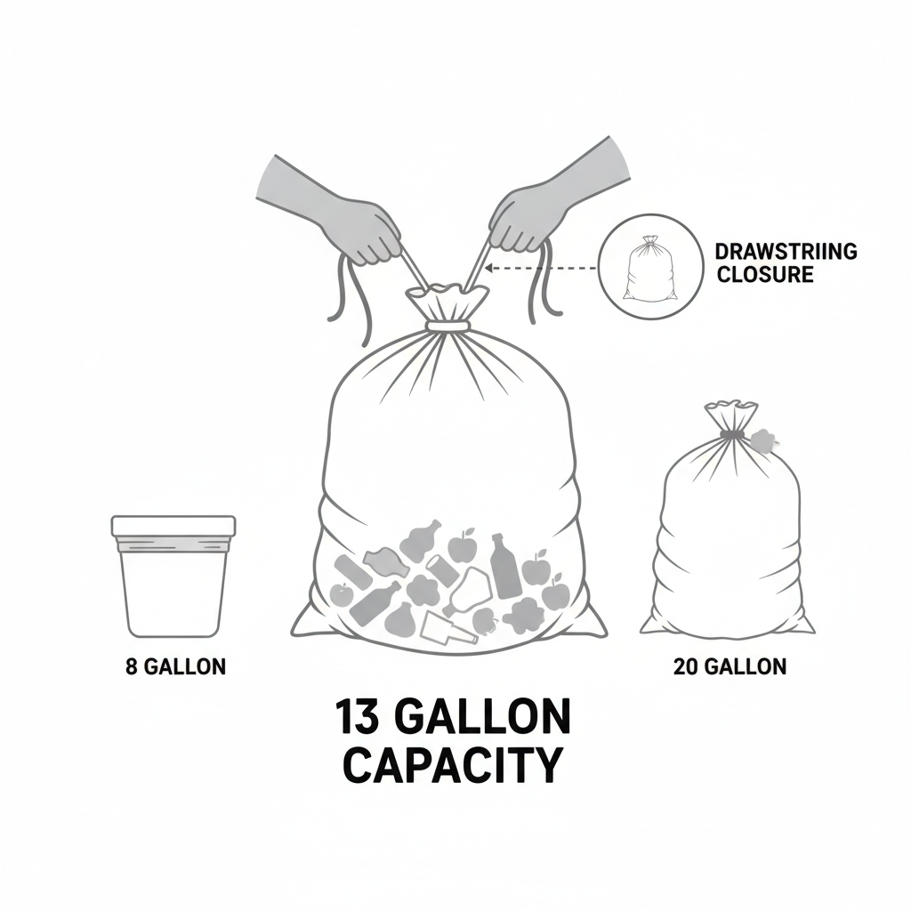 13 gallon capacity and features infographic
